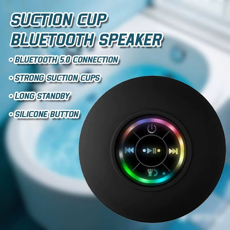 Experience Music Anywhere with Our IPX4 Waterproof Bluetooth Speaker - Colorful LED Light & Suction Cup Design for Ultimate Convenience!