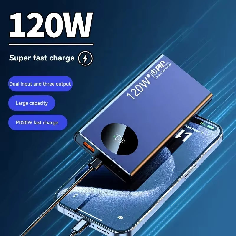 Unleash Power On-the-Go: 120W 50000mAh Ultra-Fast Charging Power Bank for iPhone, Samsung, and Huawei - Your Ultimate Portable Battery Solution for 2024!